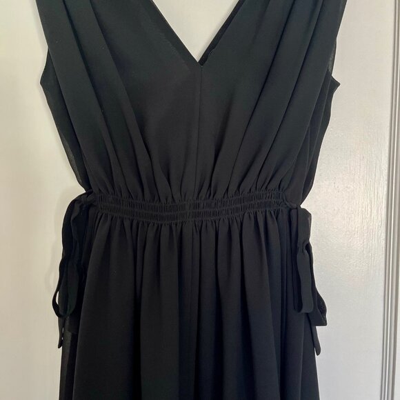 Anthropologie HD in Paris Sheer Flowy Black Dress | Size 4 - Picture 4 of 10